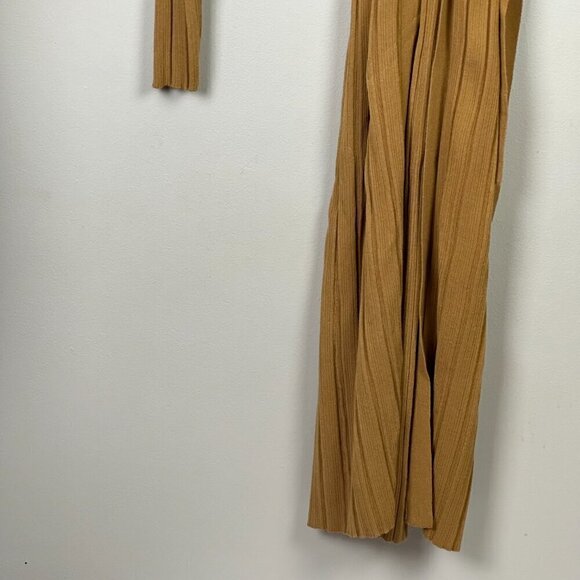 House of Harlow 1960 Duster Length Tie Front Ribbed Cardigan Tan - Picture 6 of 10